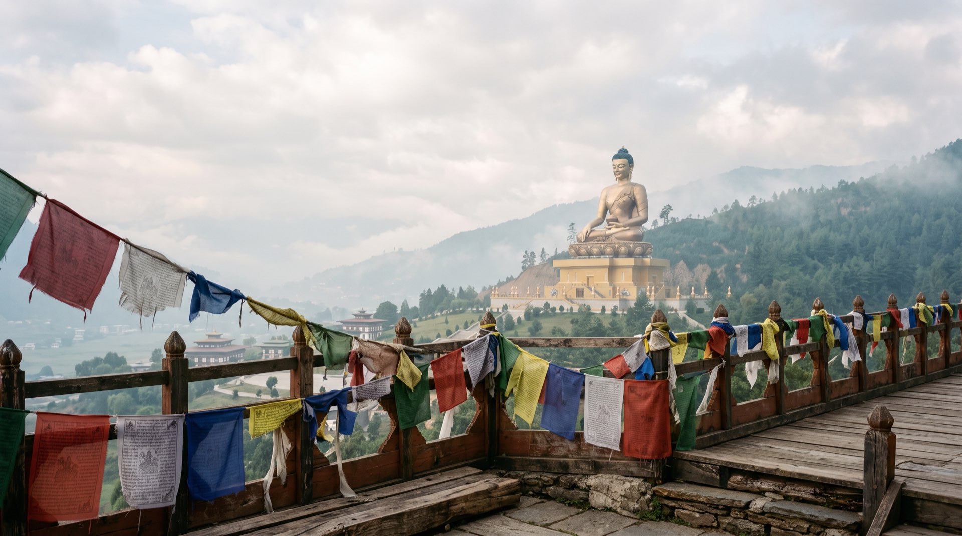 The Buddha Dordenma above Thimphu in mist